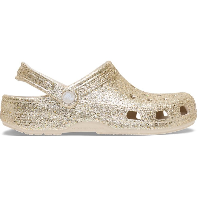 Sandália Crocs Classic Chunky Glitter Clog Sandstone - Unissex - Foto 1