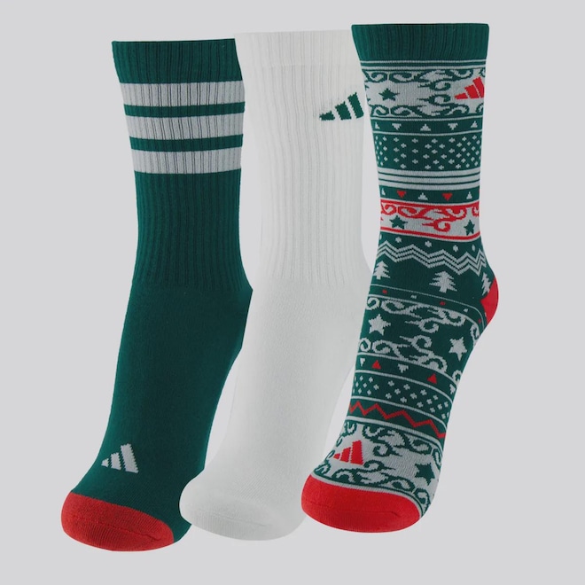 Kit Meia adidas GFX Cano Alto 3 Pares - Foto 1