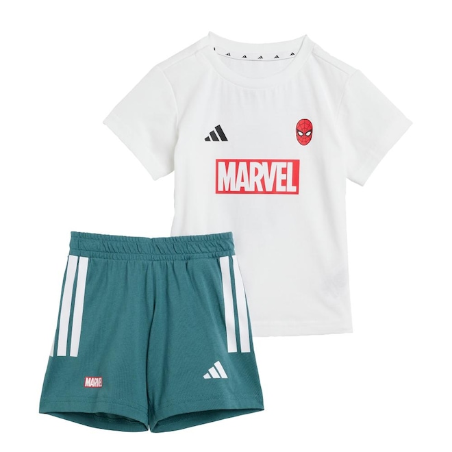 Conjunto Camiseta adidas Homem-Aranha Marvel Infantil - Foto 1