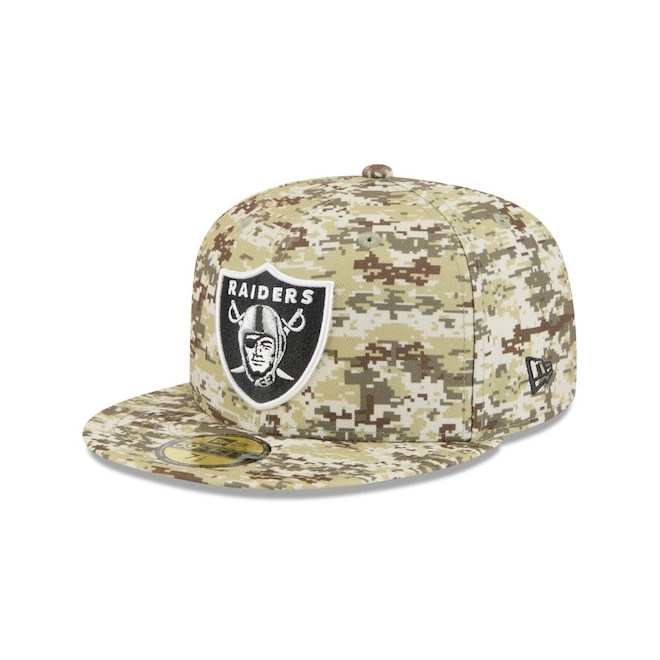 Boné New Era 59FIFTY Las Vegas Raiders NFL Salute Service 2025 Masculino - Foto 1