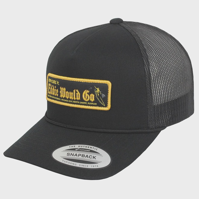 Boné Rip Curl Eddie Would Go Trucker 25 Black Importado Masculino - Foto 1