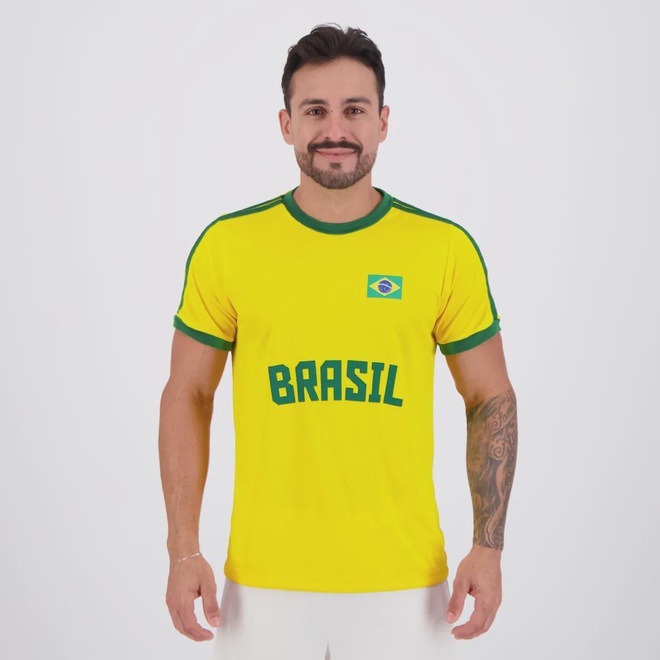 Camisa Brasil Dry Basic Masculina - Foto 1