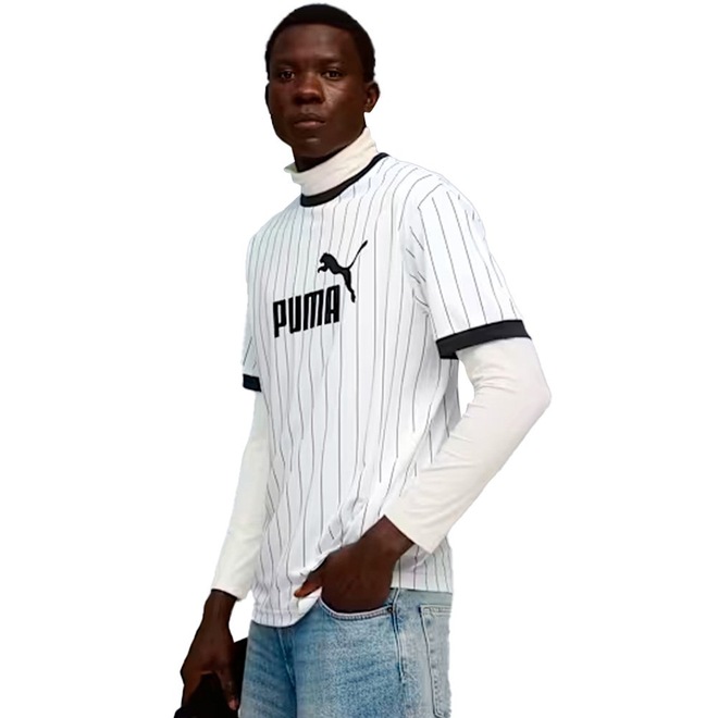 Camiseta PUMA Essentials Striped Masculina - Foto 1