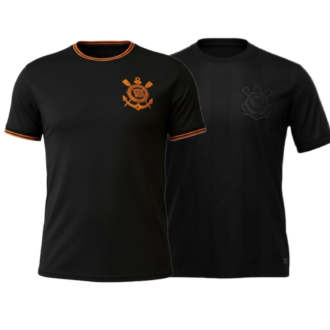 Kit 2 Camisetas Corinthians Símbolo Casual Estampada Coimbra Masculina - Foto 1