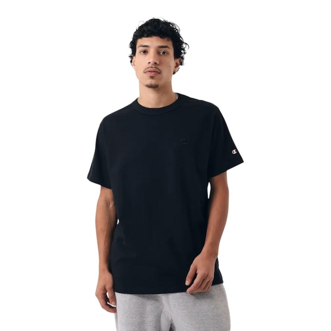 Camiseta Champion Malhão Pes Clog Preto Masculino - Foto 1