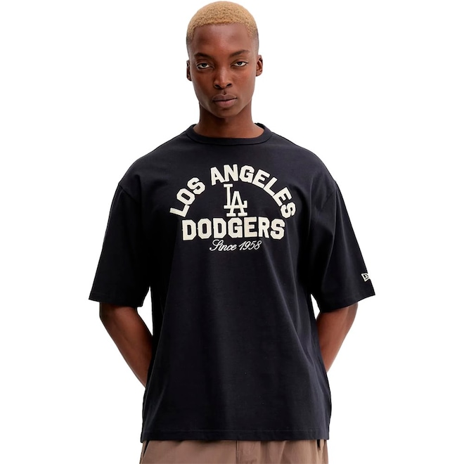 Camiseta New Era Oversized Los Angeles Dodgers Masculina - Foto 1