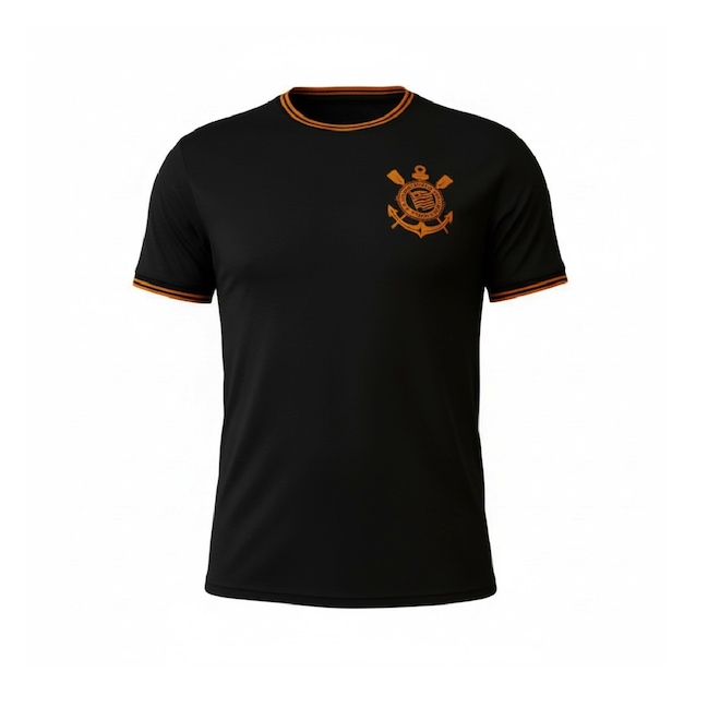 Camisa Do Corinthians Estampada Dry Laranja Coimbra - Infantil - Foto 1
