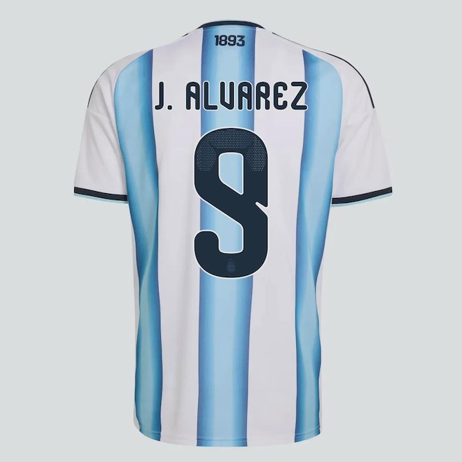 Camisa Argentina I 26/27 9 J. Alvarez adidas Masculina - Foto 1