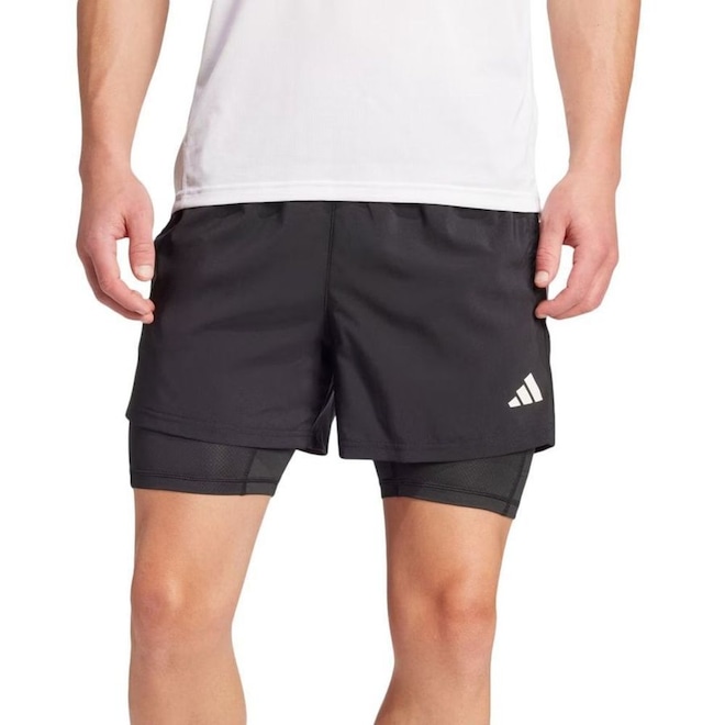 Bermuda adidas 2 em 1 Own the Run Masculino - Foto 1
