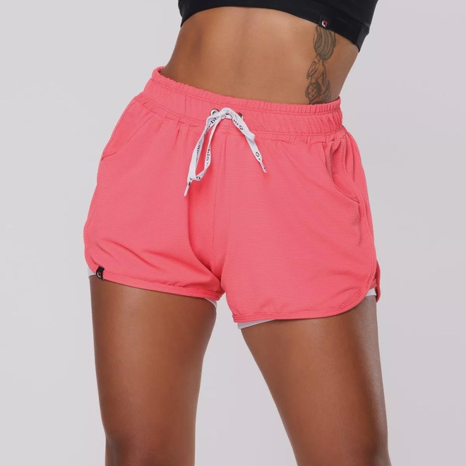 Shorts de Corrida Orbis Fitness Mini Textura Agatha - Feminino - Foto 1