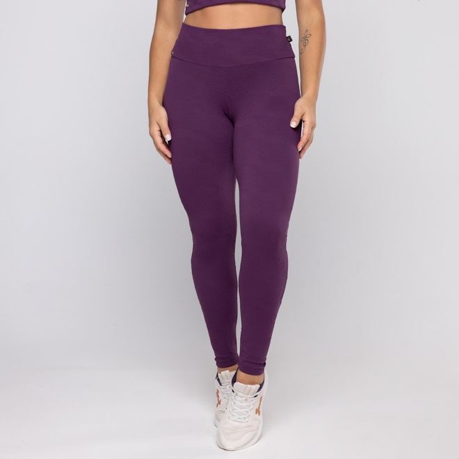 Cala Legging Fitness Feminina Poliamida Textura Cintura Alta - Foto 1