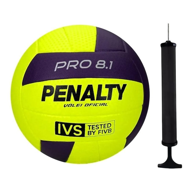 Kit Bola Volei Penalty 8.1 Pro XXVI + Bomba de Ar - Foto 1