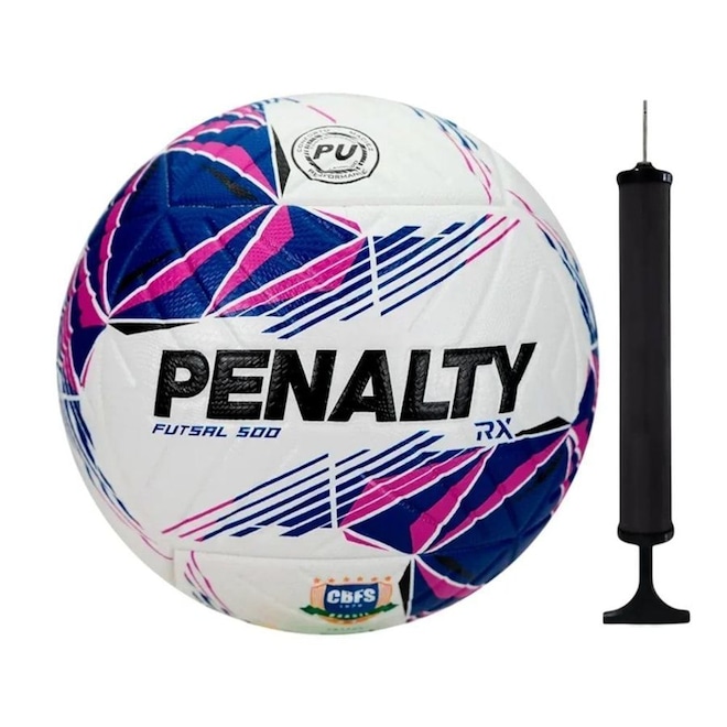 Kit Bola Futsal Penalty RX 500 XXVI + Bomba de Ar - Foto 1