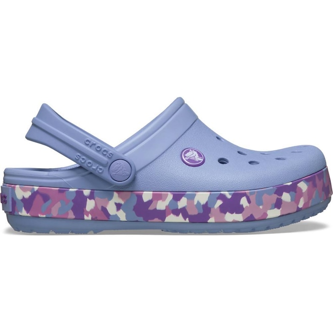 Sandália Crocs Crocband Glow Confetti Band Clog K - Infantil - Foto 1