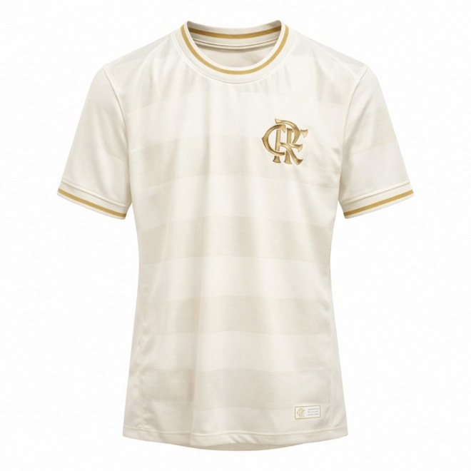 Camisa Flamengo Símbolo Gold Off White Coimbra - Masculino - Foto 1