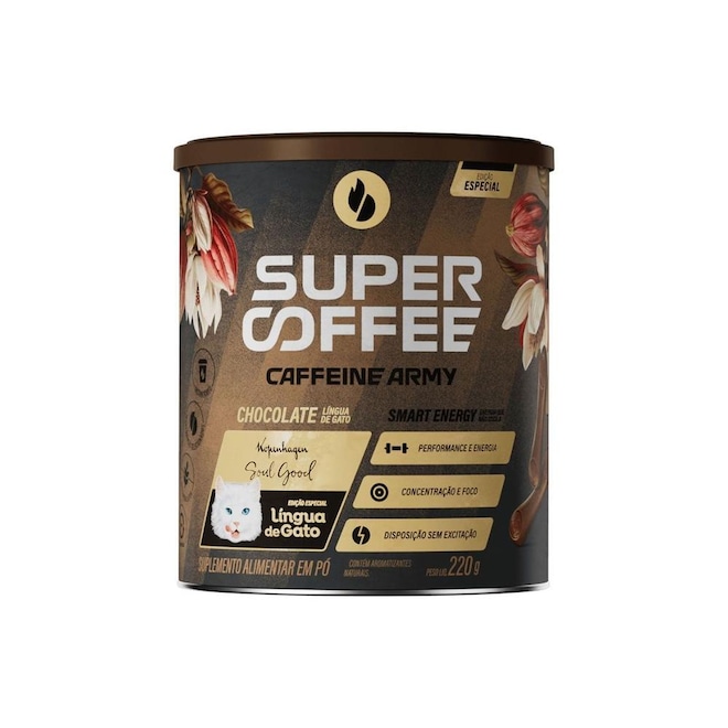 SuperCoffee - 220g Chocolate Língua de Gato - Caffeine Army - Foto 1