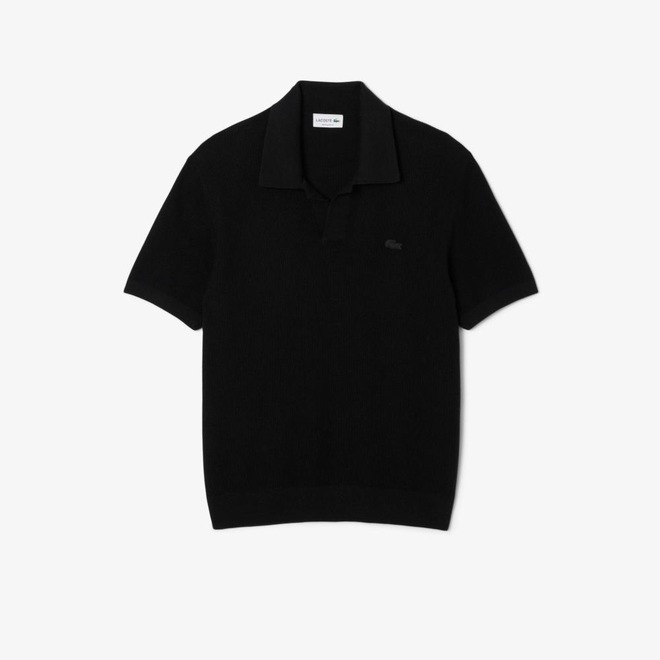 Suéter de Colarinho Polo Aberto de Algodão Misto Lacoste Unissex - Foto 1