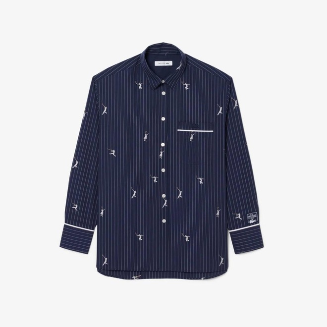 Camisa Oversized com Motivos Jacquard Lacoste Masculina - Foto 1
