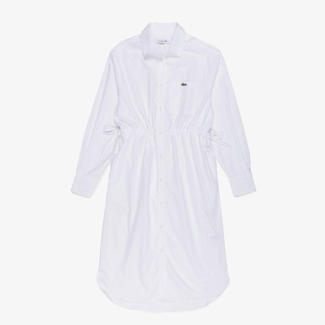 Vestido Camisa Oversized em Popeline Lacoste Feminino - Foto 1