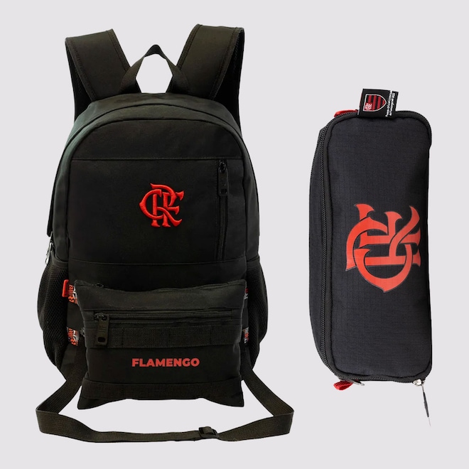 Kit Mochila Esportiva e Estojo Flamengo Unissex - Foto 1