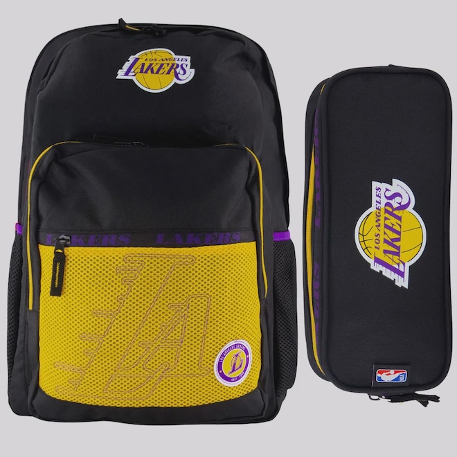Kit Mochila e Estojo NBA Lakers Legend Unissex - Foto 1