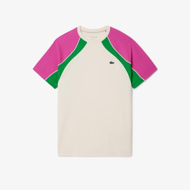 Camiseta Maculina De Tênis De Blocos Coloridos Ultra Dry Lacoste - Foto 1