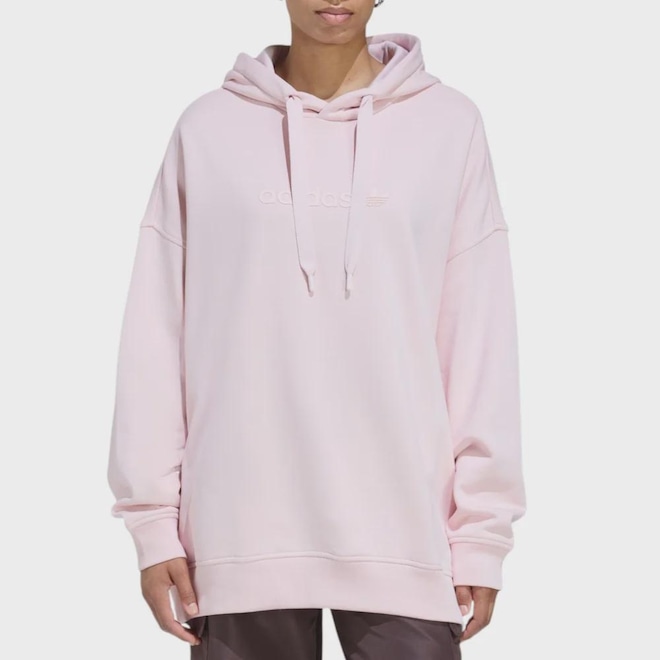 Moletom Feminino adidas Canguru Oversized Linear Sanpin - Foto 1