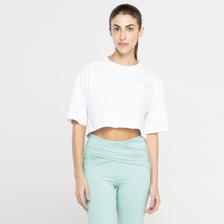 Blusa Cropped Manga Curta Feminina Oxer Estampada Em Promo O Centauro