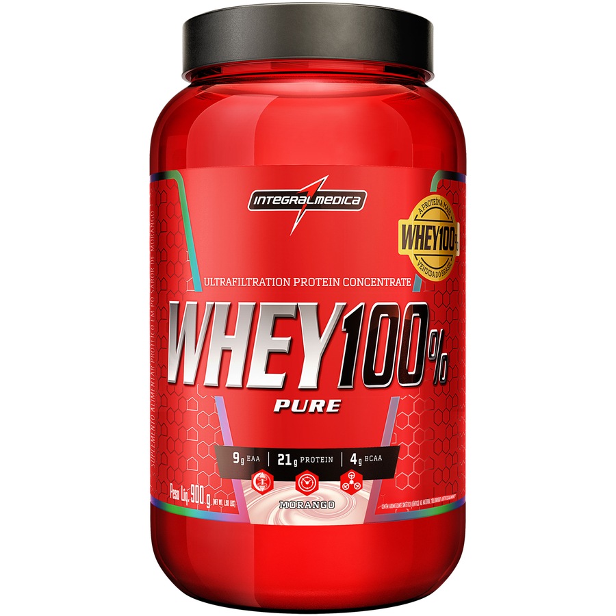 Whey Protein Integralmédica Morango Pure 100% - 907g