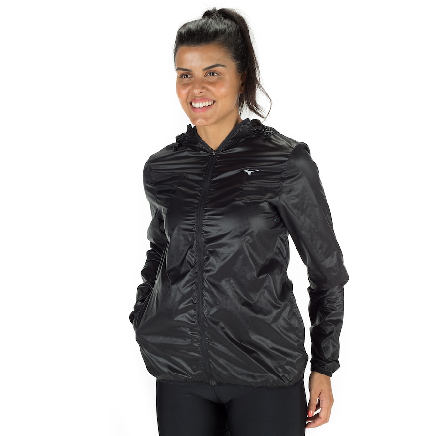 jaqueta corta vento com capuz feminina