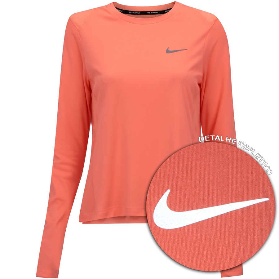 camiseta nike miler manga longa feminina