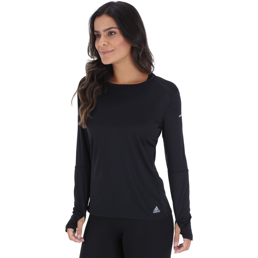 camiseta manga longa feminina adidas