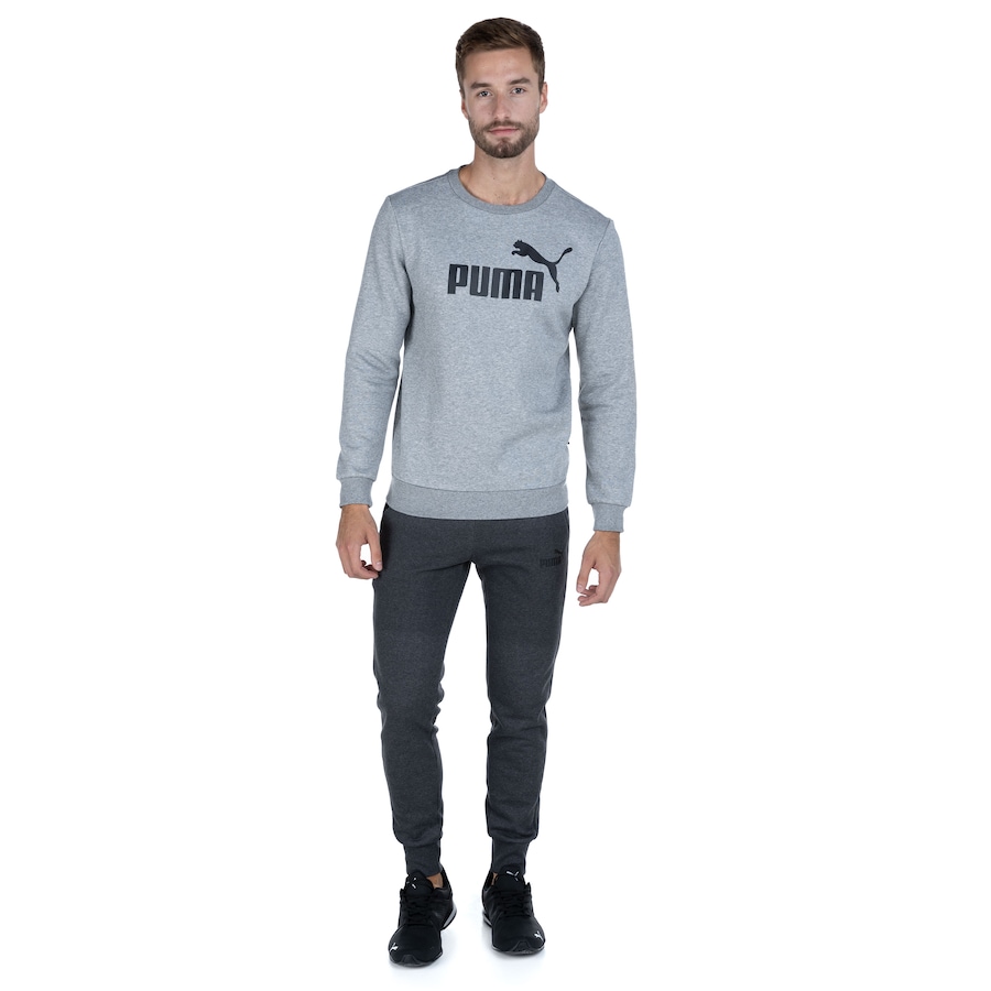 blusa puma ess logo crew sweat tr big logo