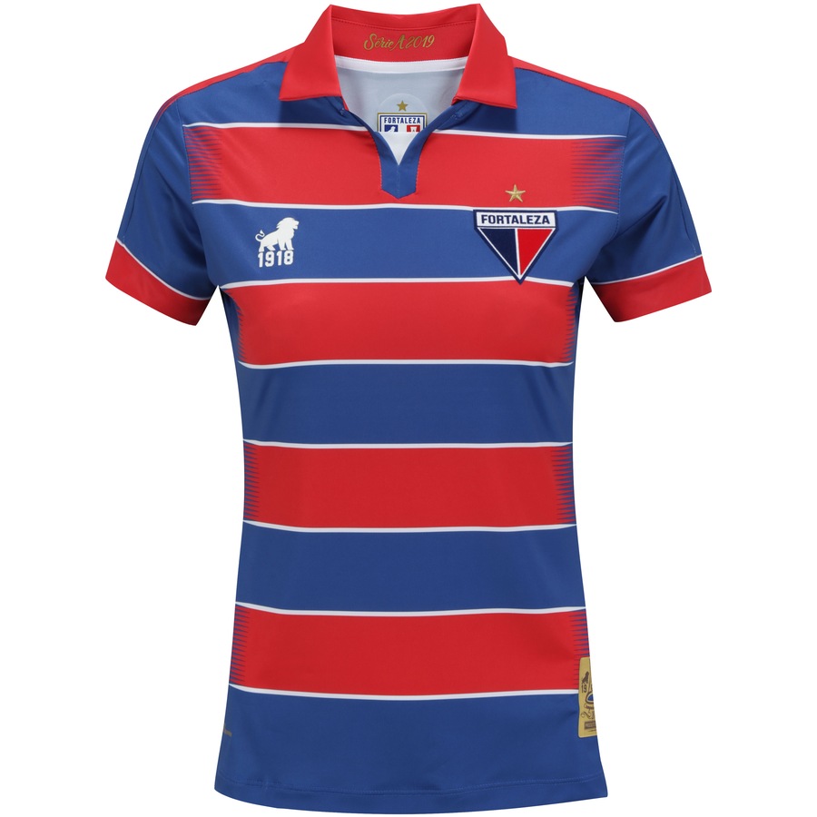 Camisa do Fortaleza Tradição I 2019 nº 18 Leão Feminina Centauro Camisa do Fortaleza Tradição I 2019 nº 18 Leão Feminina Centauro