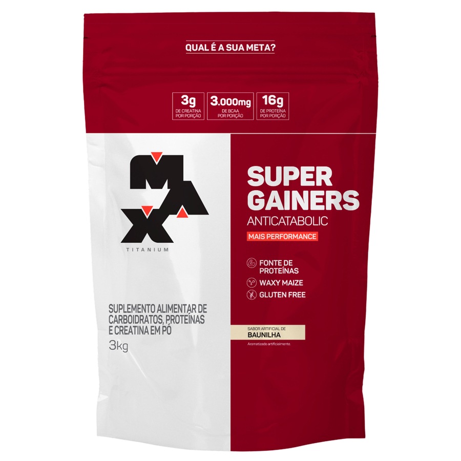 Hipercalórico Max Titanium Super Gainers Mass Baunilha - 3kg
