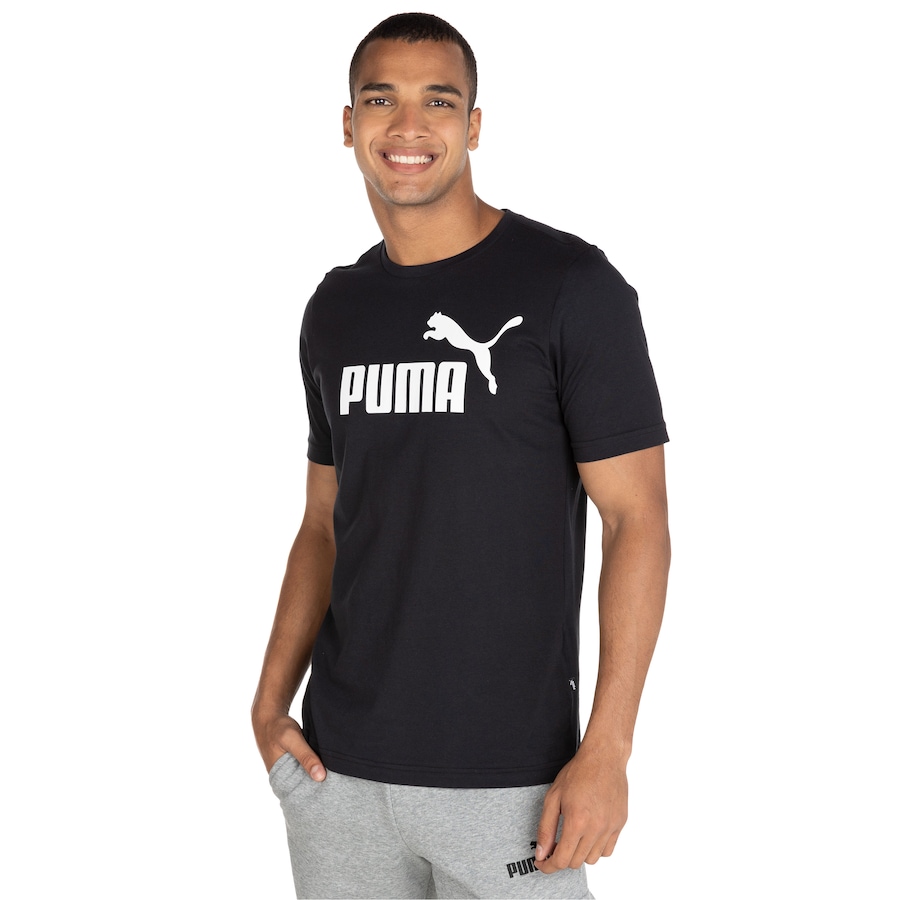 Camiseta Puma Manga Curta Essentials Logo - Masculina