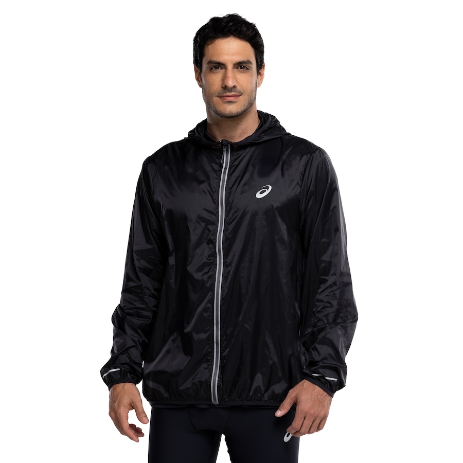 Jaqueta Corta-Vento Masculina ASICS com Capuz Ultraleve Compacta - Centauro