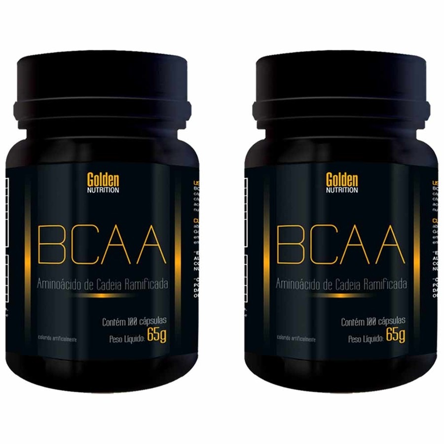 Kit Com 2 Bcaa 100 Cápsulas Golden Nutrition