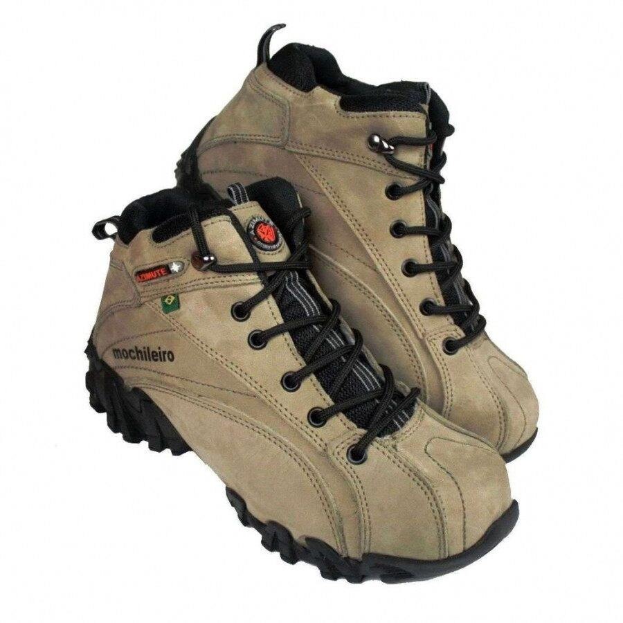 bota masculina adventure mochileiro couro legitimo