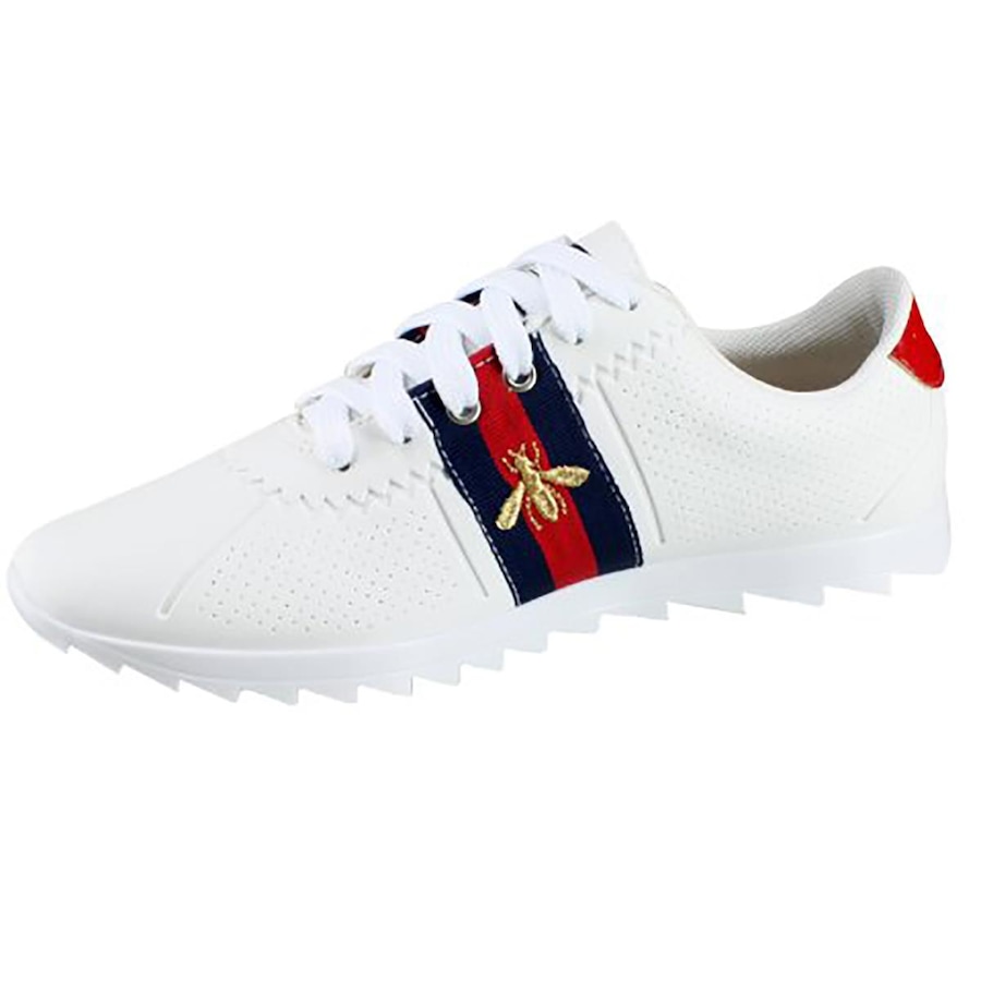 tenis branco com abelha