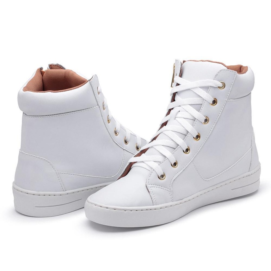 tenis cano alto feminino com ziper