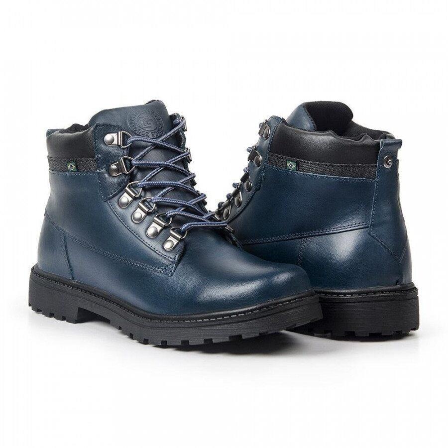 bota de couro cano longo masculina