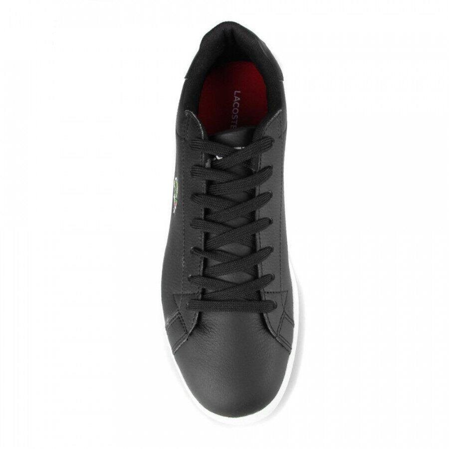 tenis lacoste preto couro