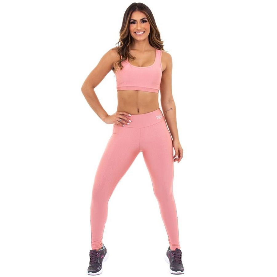 Calça Legging Everlast Feminino - Preto e Rosa