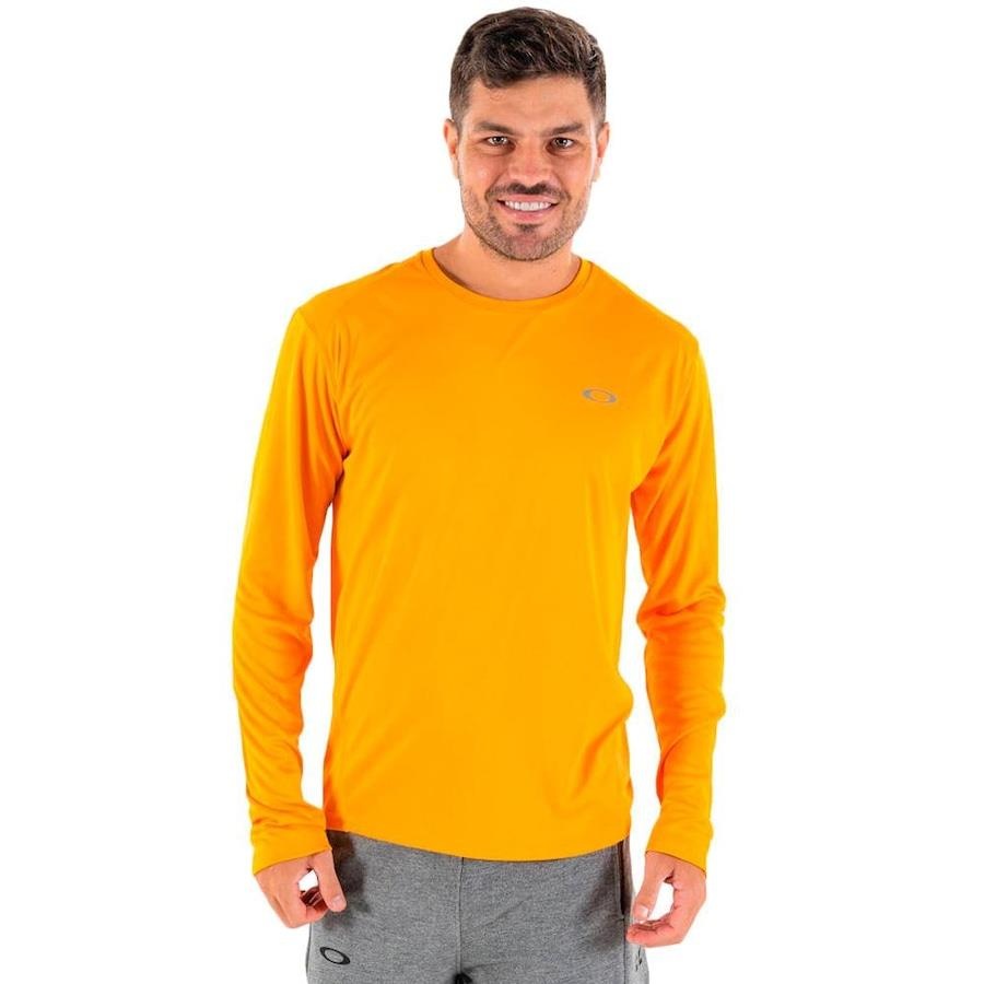 Camiseta Oakley Daily Sport 2.0 Manga Longa Masculina - Laranja