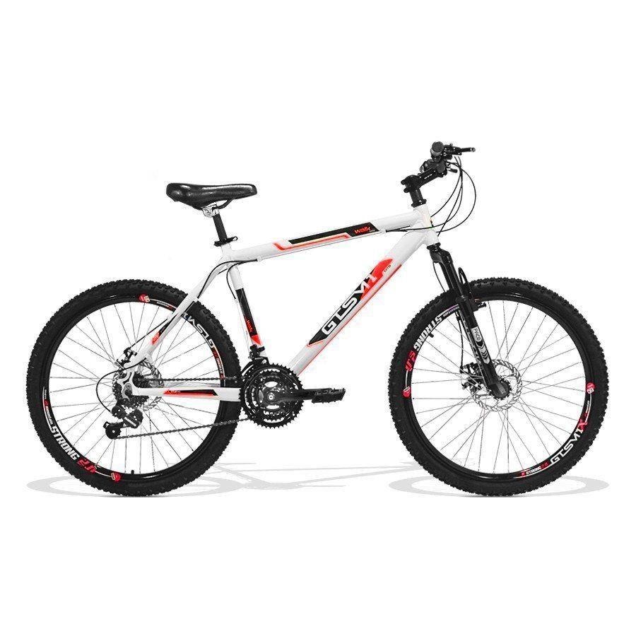 Bicicleta Aro 26 Gts Feel Freio À Disco 21 Marchas - Branco+Vermelho