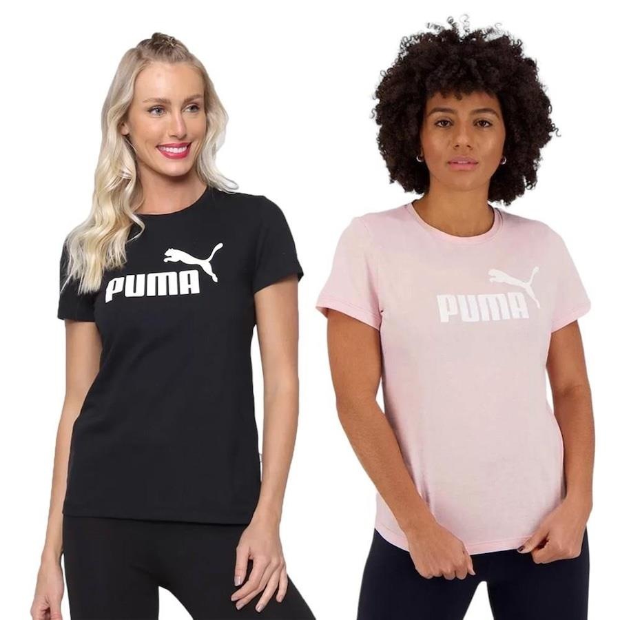Kit Camisetas Puma Essentials Logo - 2 Unidades - Feminina