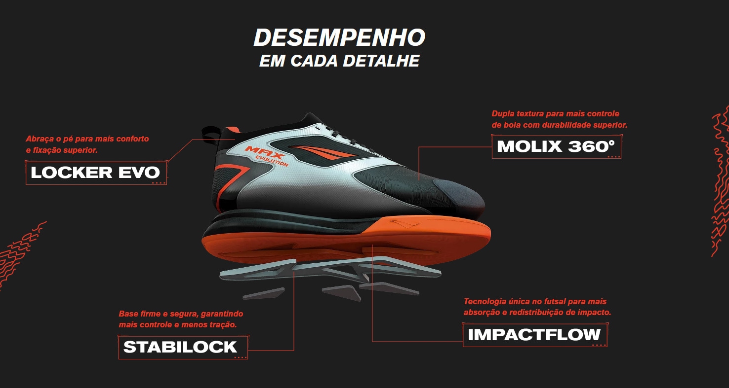 Chuteira Futsal Penalty Max Evolution Locker Y-1