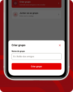 Crie ou entre em grupos do Bolão 