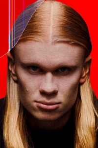 Arte com foto do Haaland